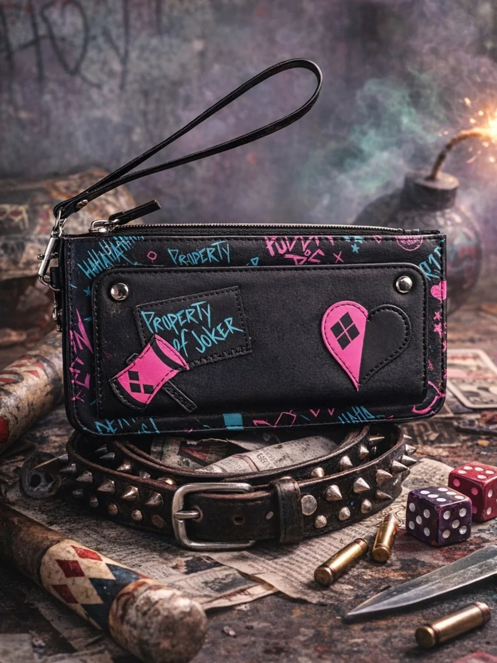 Harley Quinn Joker Wristlet Clutch Wallet - Picture 1 of 8